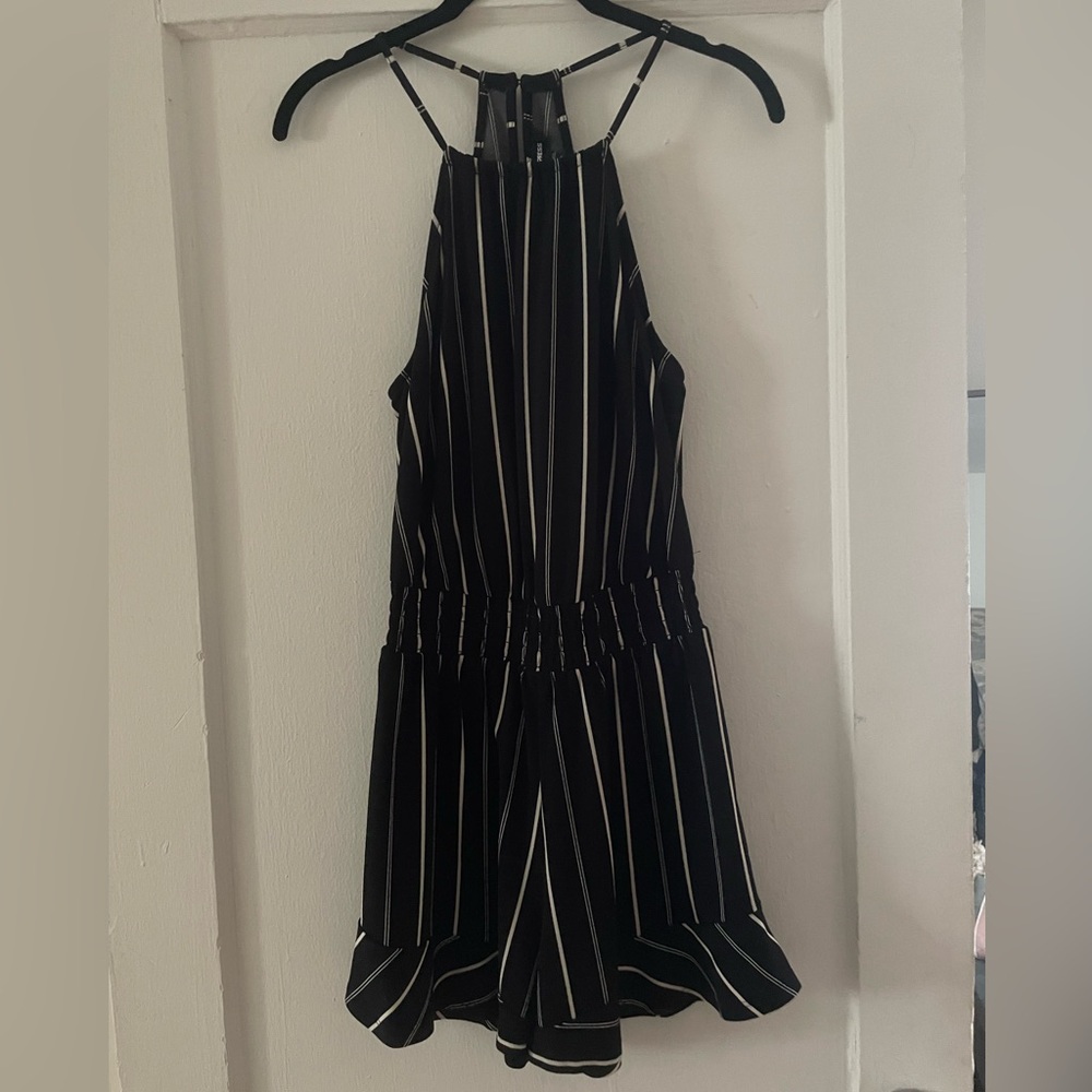 Express Sleeveless Black and White Romper